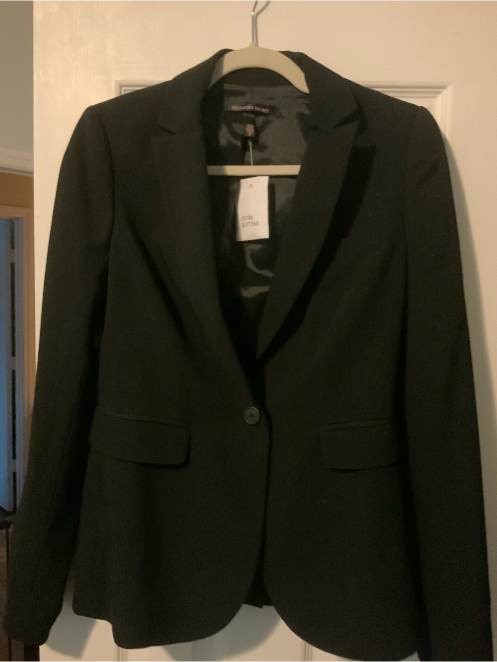 Victoria's Secret Black Single-Button Tailored Blazer Jacket